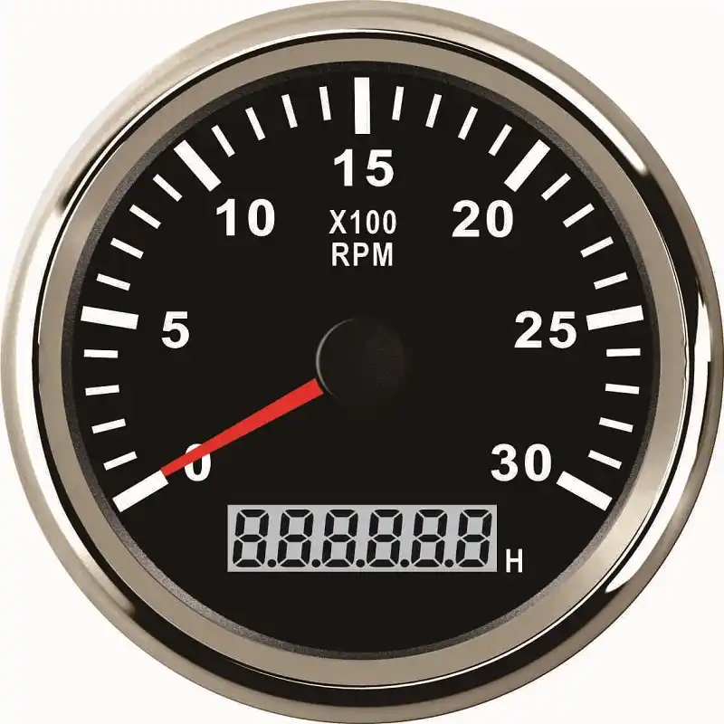 85mm Marine Pointer Tachometer 8000 RPM 8 Color Backlight Hourmeter Gauge for 12V//24V Car Motor Boat Tachometer RPM Gauge