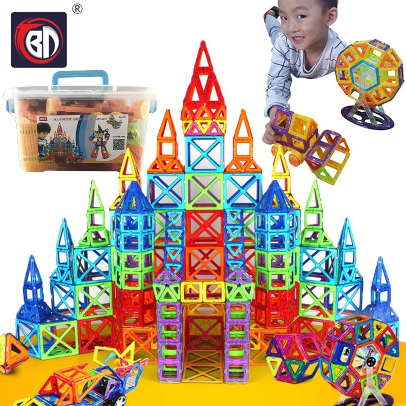 

BD 184pcs Mini Magnetic Designer Construction Set Model & Building Toy Plastic Magnetic Blocks Educational Toys For Kids Gift