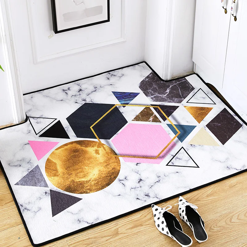 Большой ковер с геометрическим рисунком в скандинавском стиле INS нескользящий