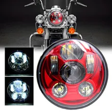 Красный 5,75 дюймов Harley moto светодиодная фара-прожектор 5,75 ''передняя фара для мотоцикла rcycle Harley Dyna Sportster 883 XL 1200