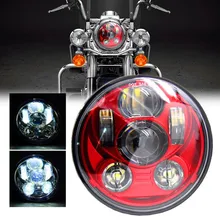 Красный 5 75 дюймовый Harley moto проектор светодиодный головной