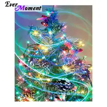 Ever Moment бриллиантовый рисунок Рождество дерево ярко полная квадратная дрель Алмазная вышивка картина мозаика Стразы S2F165