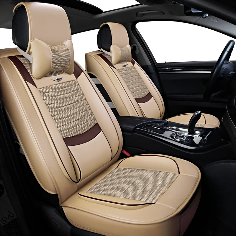 

Deluxe PU Leather front & back Auto Universal Car Seat Covers Automotive Seat Covers for mitsubishi lancer 9 10 x ix outlander