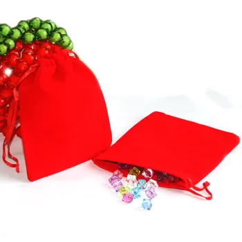 

5Pcs Red/Dark Blue/Black 10*12CM Velvet Pouches For DIY Jewelry Packaging Display Drawstring Packing Gift Bags & Pouches