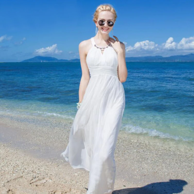 Women Silk dress Beach dress Shell 100 