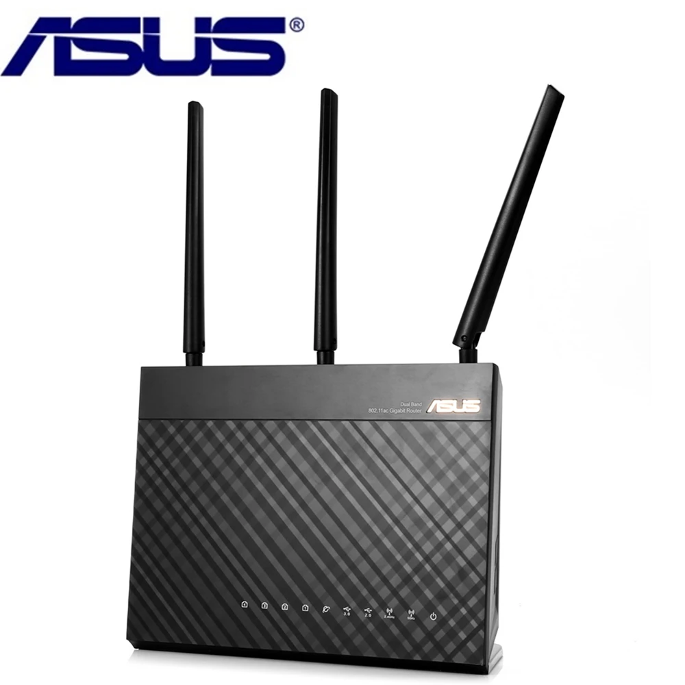 Оригинальный ASUS RT-AC68U AC Беспроводной маршрутизатор 1000 м 2,4 ГГц/5 ГГц Dual Band Wi-Fi ретранслятор Поддержка VPN идеально 4 Порты lan для дома