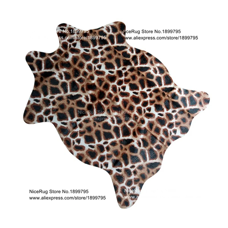 

3 piece Giraffe Deer Print Rug 3.6X2.5Feet 110X75CM Imitation Skin Faux Hide carpet Cowhide Rug Tiger leopard kids education mat