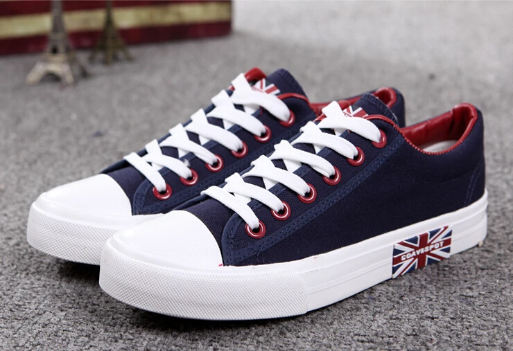 

2016 spring and summer Korean tidal Union Jack men's canvas shoes High quality white shoes breathable  Men's casual shoes