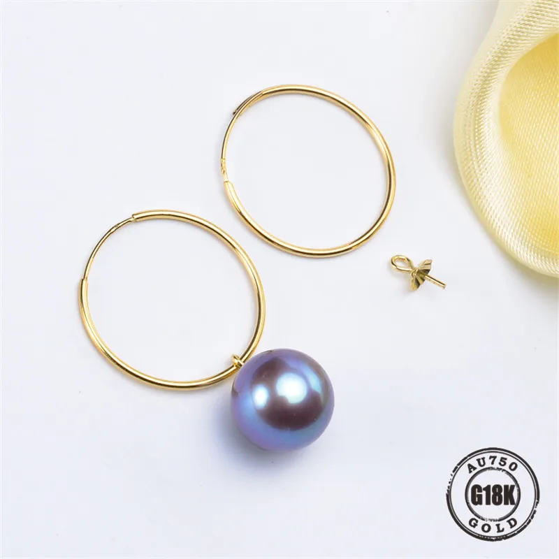

G18K Gold Jewelry, AU750, Earrings Pearl Accessories, Ear Hook, For Women, Jewelry Findings, DIY