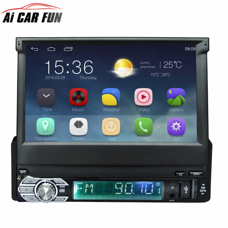 

Car Android 6.0 Radio Stereo Universal 7" Capacitive Touch Screen 1Din 1024*600 For GPS Navigation BT Radio Stereo Audio Player