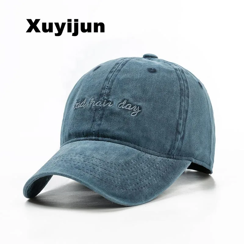 

XUYIJUN 2017 Cotton Embroidery Letter Baseball Cap Snapback Cap Bone Distressed Hat Style Port Hat For Men Custom hats dad cap