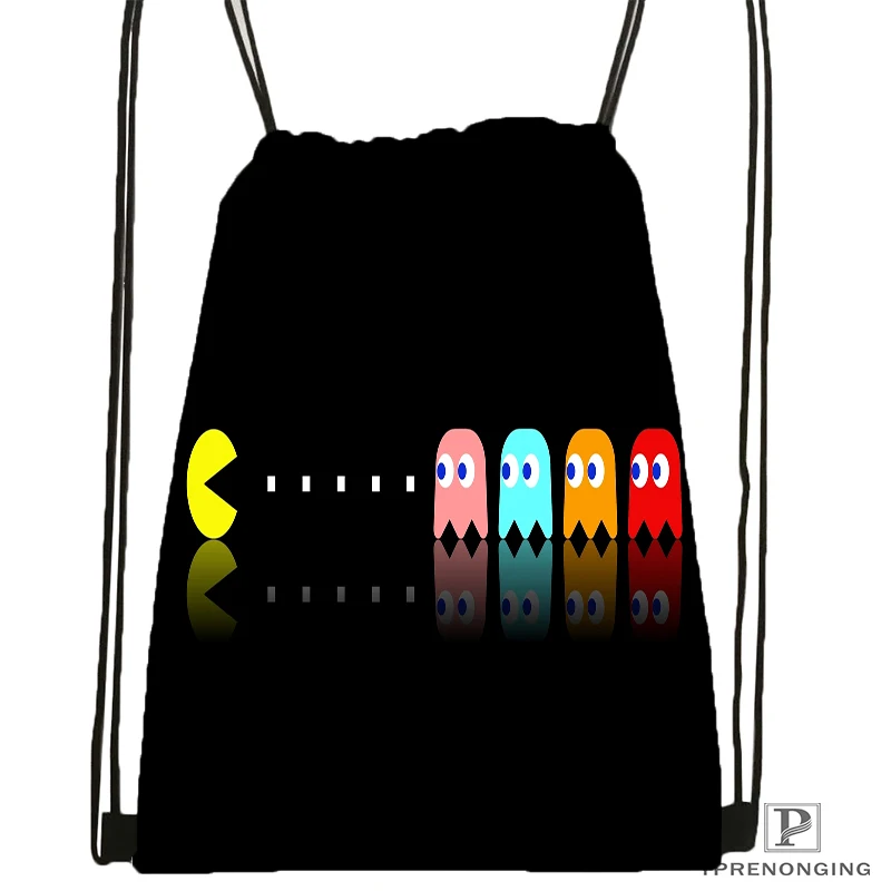 Custom Pacman Championship походная сумка на шнурке Cute Daypack Kids Satchel (черная спина) 31x40 cm #180531-03-04
