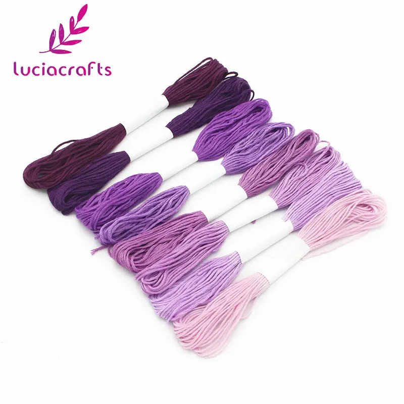 Lucia crafts 6 акций L: 7 м якорь вышивка крестиком хлопок вышивка нить шитье DIY аксессуары ручной работы 8 шт./лот W0103 - Цвет: Purple range