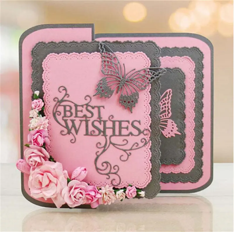 

5pcs/Set Doily Edge Rectangles Metal Cutting Dies Stencil for DIY Scrapbooking Photo Album Embossing Paper Card Home Decorative