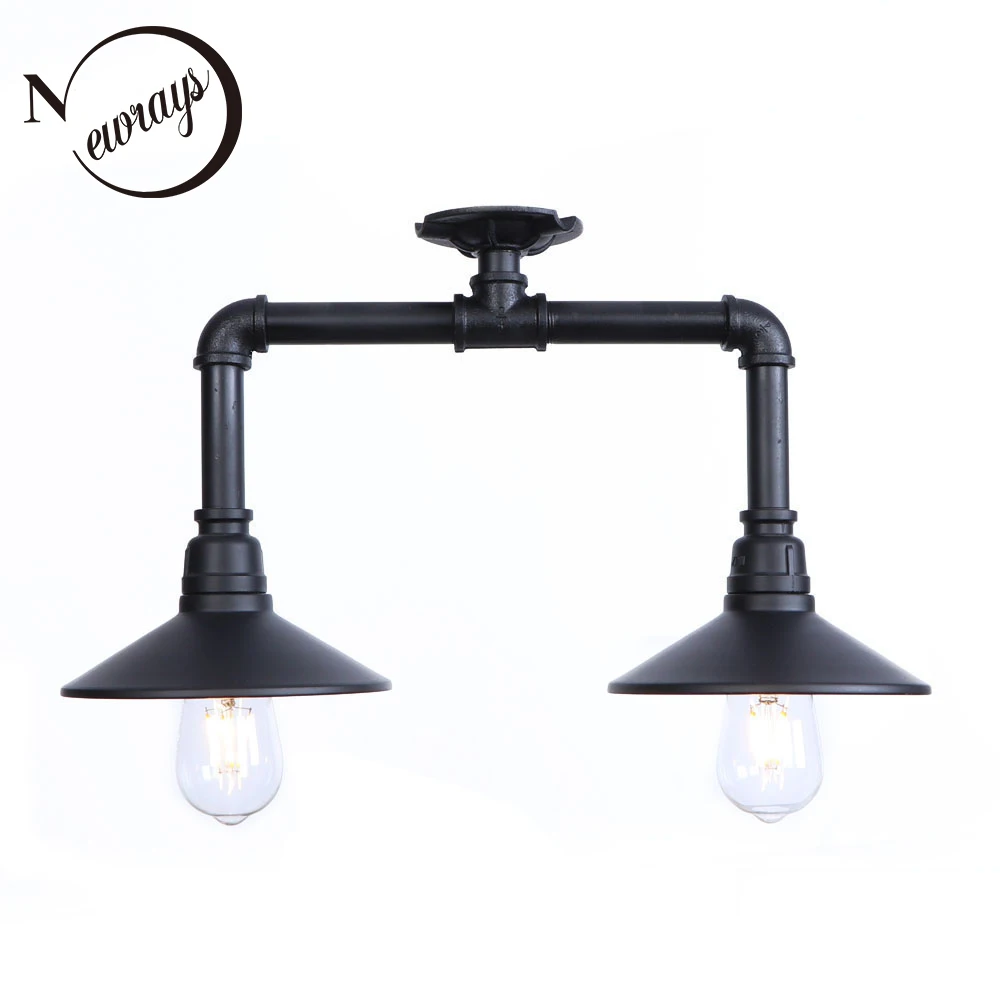 Us 62 9 30 Off Vintage Painted Industrial Ceiling Lamps E27 Led 220v Water Pipe Ceiling Lights For Living Room Bedroom Restaurant Hallway Hotel In