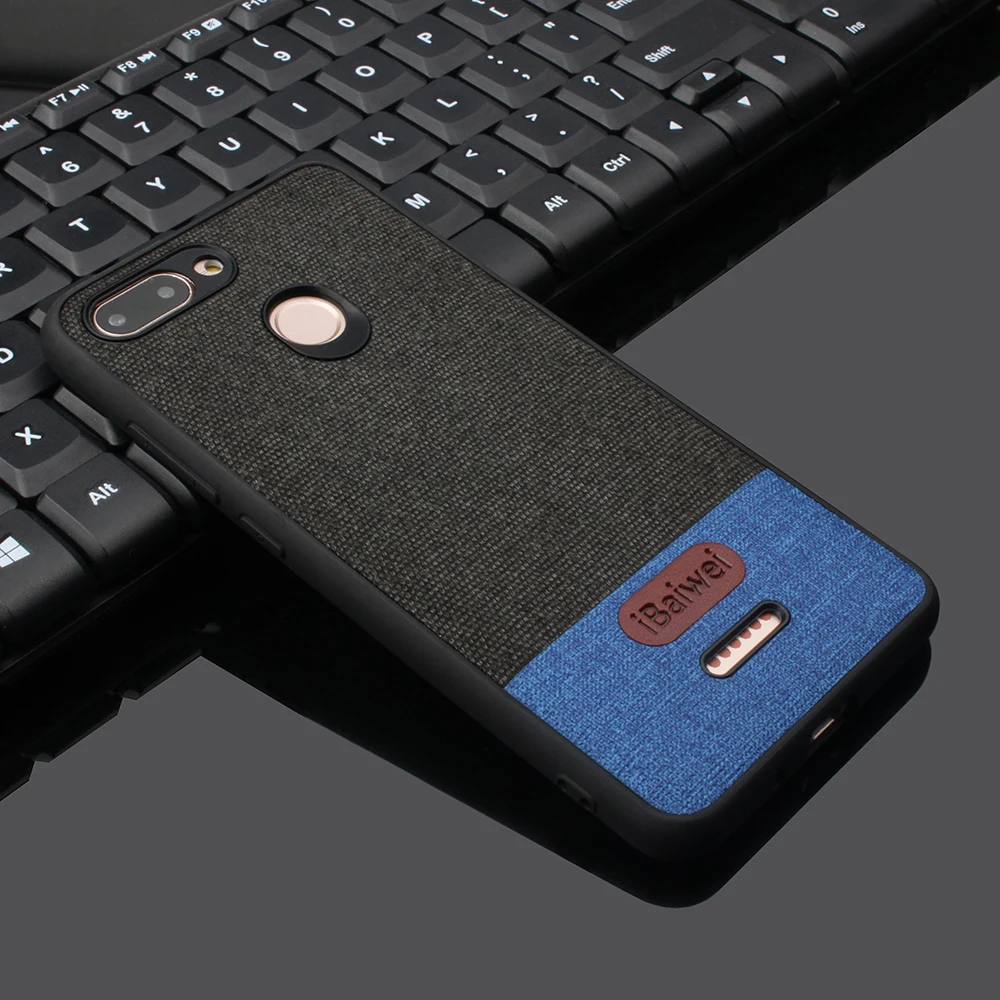 Stitching Fabric Case For Xiaomi Redmi 6 Global Silicone Soft Edge Shockproof Protective Cloth Phone Back |