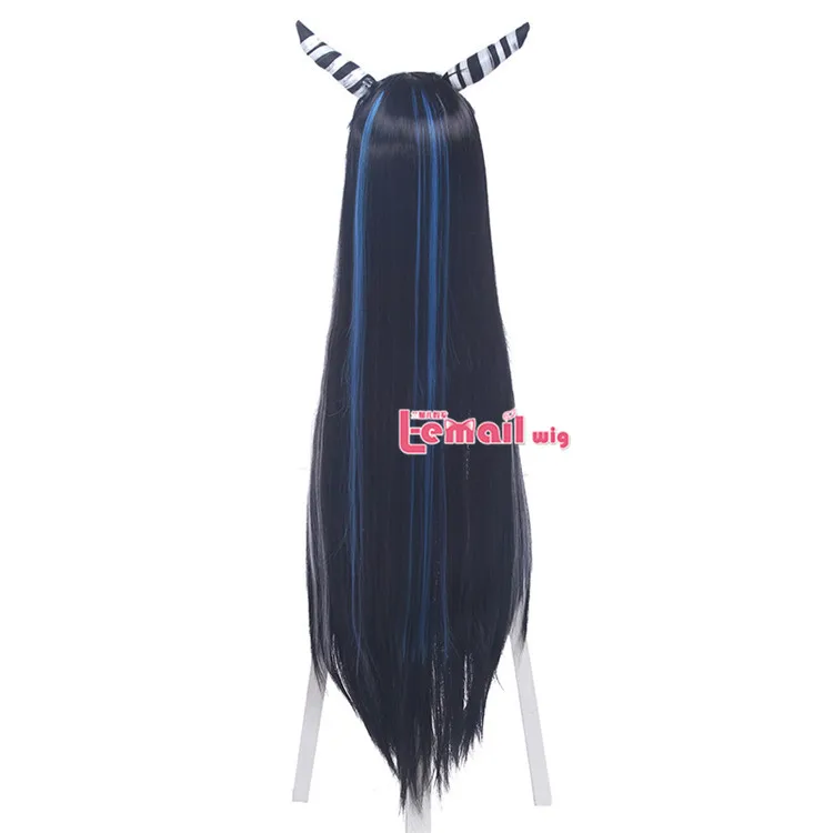 Resistente ao Calor do Cabelo Dia das Bruxas L-e-mail Peruca Danganronpa Mioda Ibuki Cosplay Perucas Longa Cor Misturada Reta Sintético 5 China wig long Suppliers
