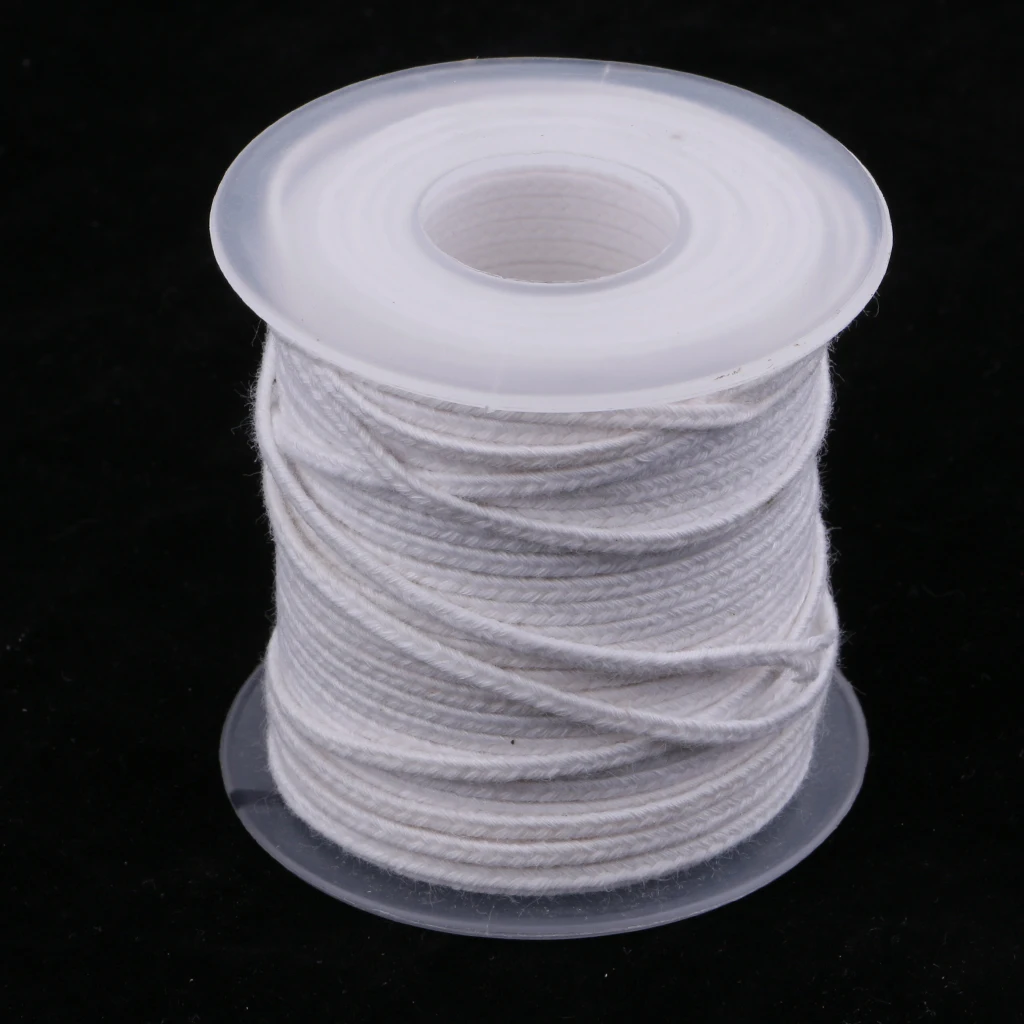 MagiDeal 1 Spool of 30 Meters / 98 Feet Cotton Braided Candle Wick for Candle Making DIY Candle Craft White