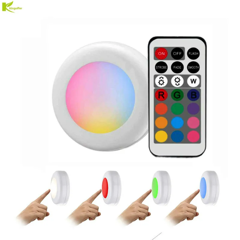 

LED Under Cabinet Lights RGB 12 Colors Dimmable Touch Sensor with Remote Wireless Night lamp For Closet Wardrobe Stair Hallway