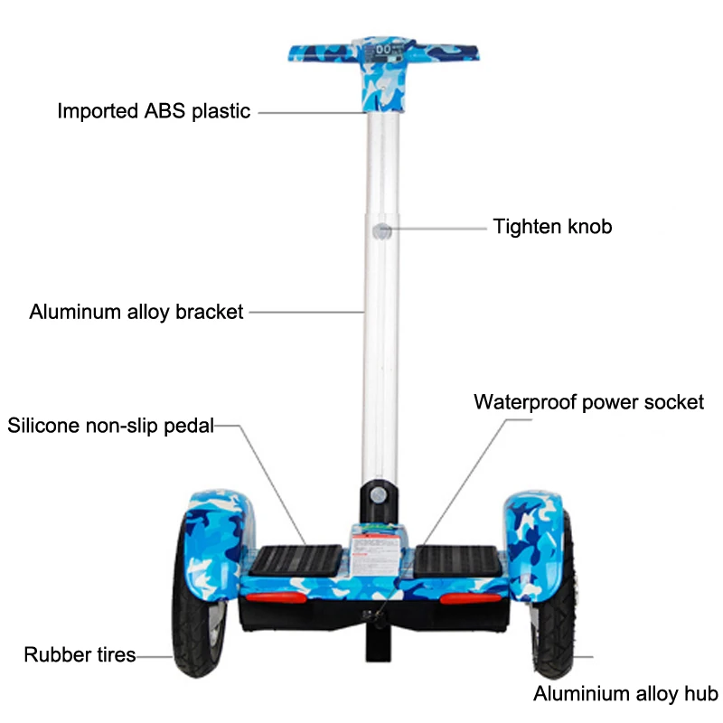 Два колеса умный само от производителя onlywheel в Китае(стандарты скутер Ховерборд с ручкой мобильное приложение Bluetooth скутер 10-дюймового умного электрического скейтборда