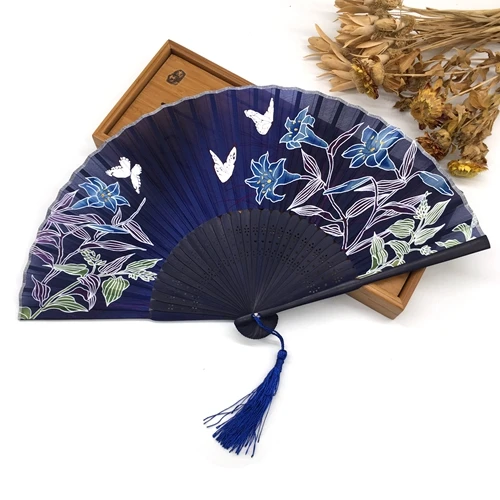 High Quality Penoy and Butterfly 9 inches Silk and bamboo Hand Fan US Seller 