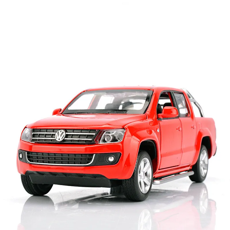 Моделирование 1:30 Amarok 4 Открытый пикап модель грузовика, металлический звук и свет обратно в детский подарок игрушка, модель автомобиля