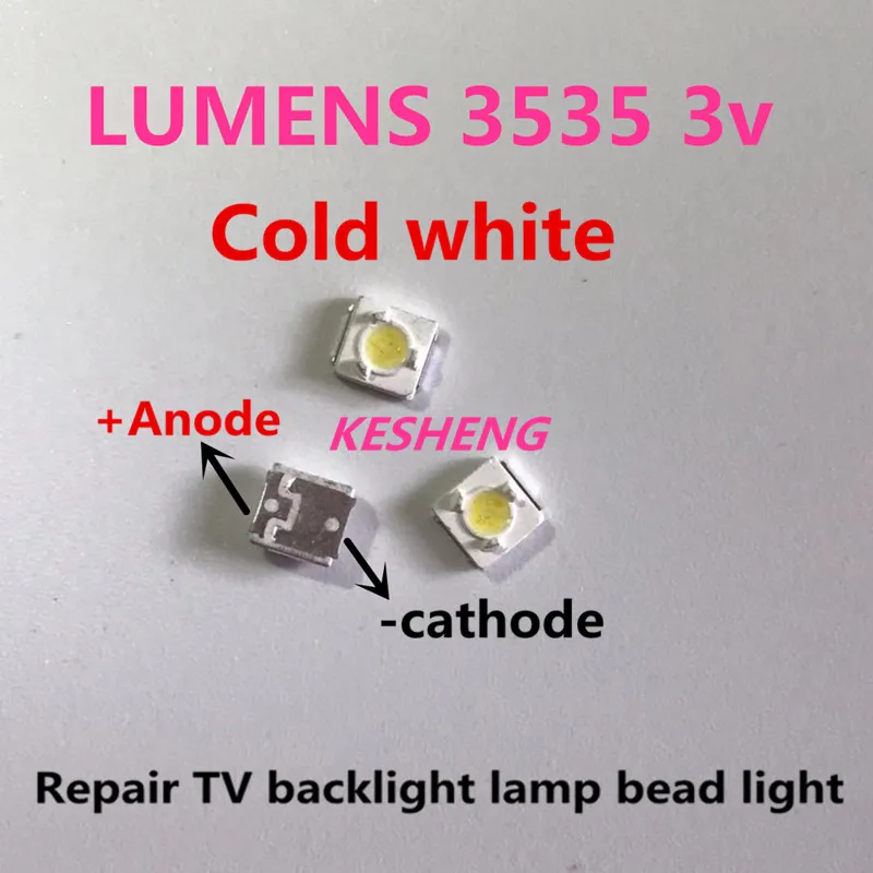 50 шт. люмен светодиодный SMD 3535 3537 3 в 1 Вт bianco Freddo для телевизора Retroilluminazione Lampada perline