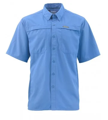 

2019 Si*ms Summer Men Fishing Shirt Short Sleeve UPF50 Quick Dry Lightweight Fishing Shirts Men Shirt USA Size L Blue