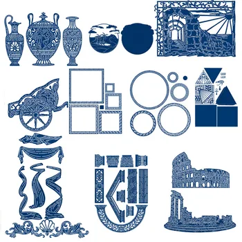 

Egyptian Frame Building Oasis Mixed Pattern Metal Cutting Dies Stencil Scrapbooking Embossing For Paper Card DIY Crafts Supplies