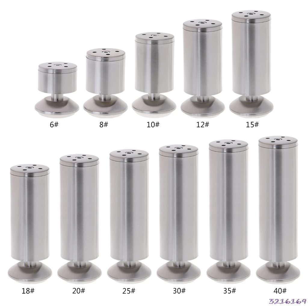 

Stainless Steel Cabinet Feet Cylindrical Thickening Adjustable Table Support 4pc