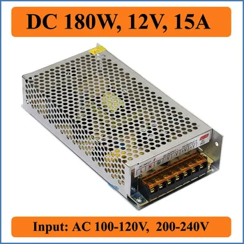 

180W 12V 15A Switching Power Supply led driver input AC 110V/220V to DC 12V output for LEDs strip light bulb block power display