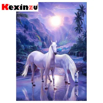 

kexinzu Full 5D DIY Square/ Round Diamond Painting"Animal horse" 3D Embroidery Cross Stitch Mosaic diamondpainting Gift