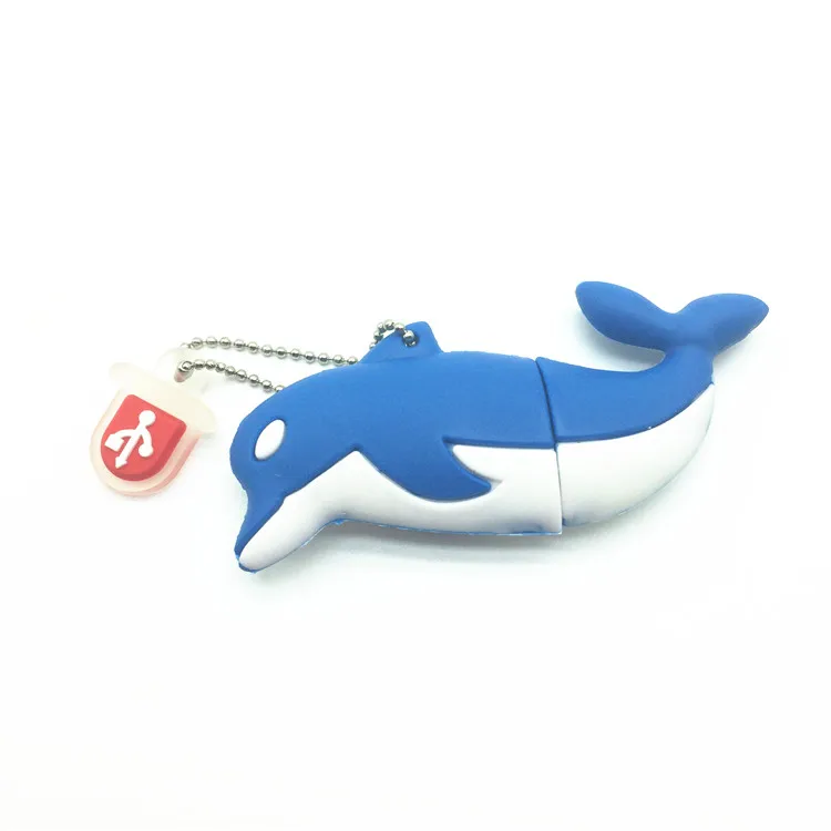 Cartoon lovely shark fish pen drive usb flash drive disk real capacity computer gift memory Stick pendrive 4GB 8GB 16GB 32GB 64g