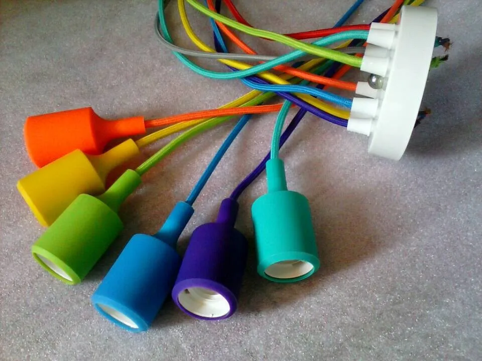 

Modern Colorful Pendant Lights 4/6/8/10 Heads Multi-colored Silicone Lamps E27 AC110V/220V Dining-room Restaurant Home Lighting