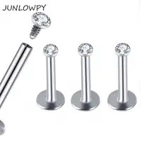 JUNLOWPY, модный пирсинг спираль, стальная резьба, 16 Калибр, шпилька, прозрачные губы, ювелирные изделия для тела, для мужчин и девочек, кольцо на Козелок, серьги, пирсинг - изображение
