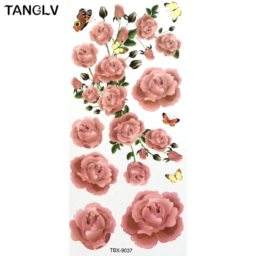 line Get Cheap Colorato Fiore Tatuaggi Aliexpress 19 12 cm Grande Autoadesivo Del Tatuaggio Luminoso Colorato Fiore Disegni Autoadesivi Provvisori Del Tatuaggio