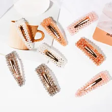 1 шт., корейская мода, популярные заколки для волос с хрустальными бусинами, металлические заколки для волос, аксессуары для причесок, инструмент для укладки волос
