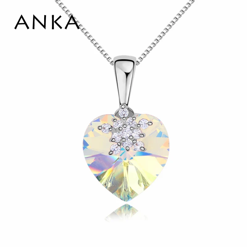 

Valentine's Day Flower And Heart Crystal Necklace Made With Swarovski Elements #101809