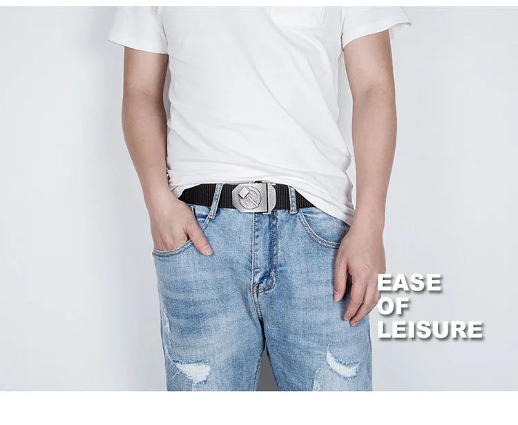 BOKADIAO Для мужчин и Для женщин толстые нейлон холст ремень одежда «Супергерои» металлической пряжкой роскошный ремень для джинсов в стиле