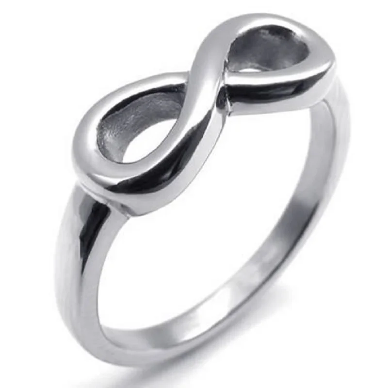 

LOVE INFINITY KNOT Ring SOLID Polished Stainless Steel Ring Silver
