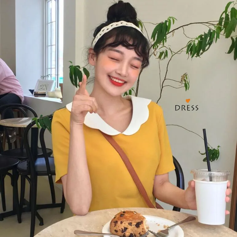 

Petal Style Baby Girl Cute Dress a Line Retro Short Mini Dress Summer Kawaii Robe Femme Vestido Mujer Vestiti Donna