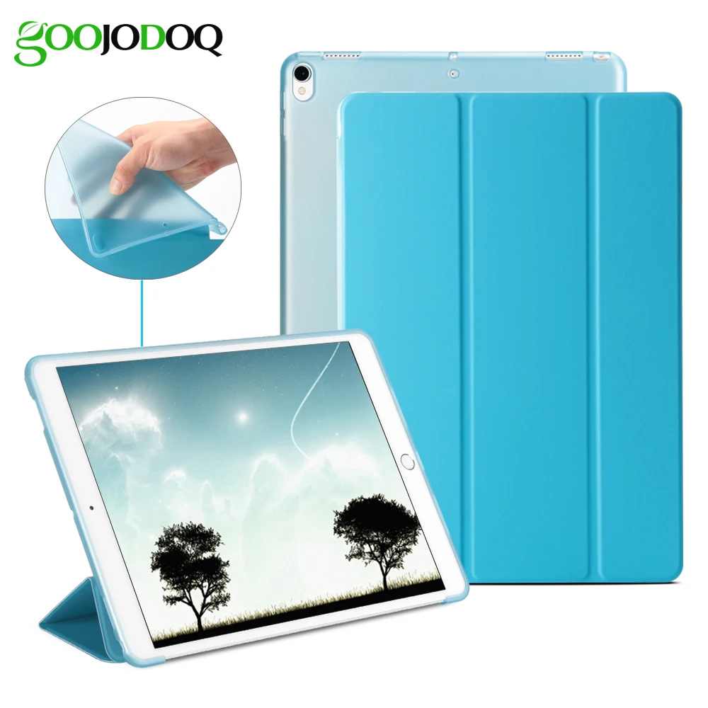 For iPad Pro 10.5 Case,Silicone Soft Back+Ultra Slim PU Leather Smart Cover Auto Sleep/Wake for iPad 2017 10.5 inch Coque A1701 for ipad pro 9 7 5 shapes smart case soft tpu back case slim pu leather magnetic cover for ipad 7 air 3 auto sleep wake a66