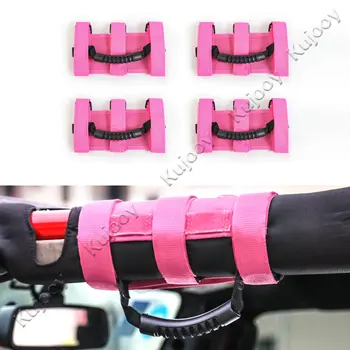 

Pink Oxford Car Interior Armrest Roll Bar Mount Side Grab Handle Handles Kit Tool For Jeep Wrangler TJ CJ YJ JK JL Car Styling
