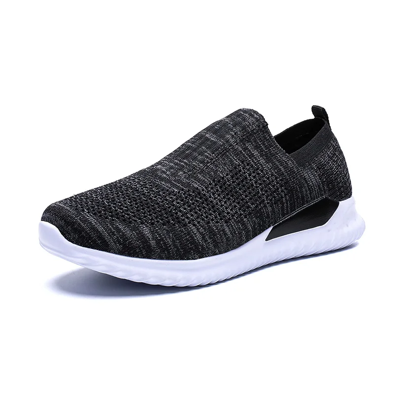 

Lightweight 2019 New Fashion Classic Men Shoes Flyweather Comfortable Breathable Gray Black Man Walking Sneakers