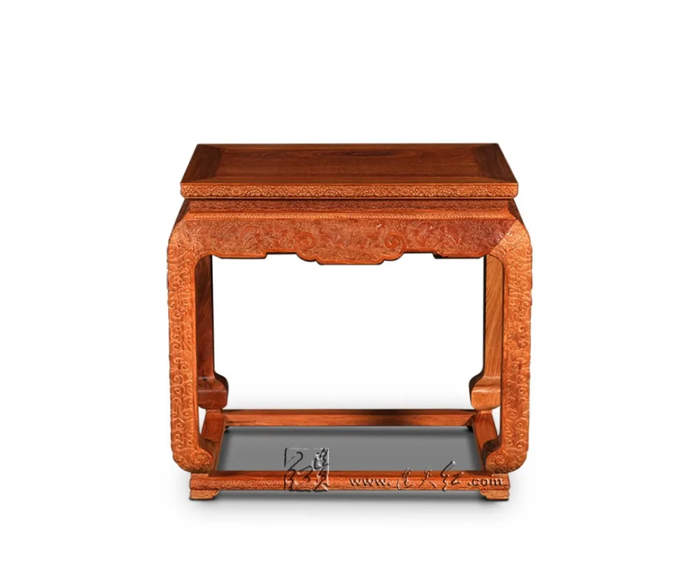 Carving Cloud-Dragon Pattern Small Tea Coffee Table Rosewood Living Room Console Tables Solid Wooden Furniture Red Wood Low Desk