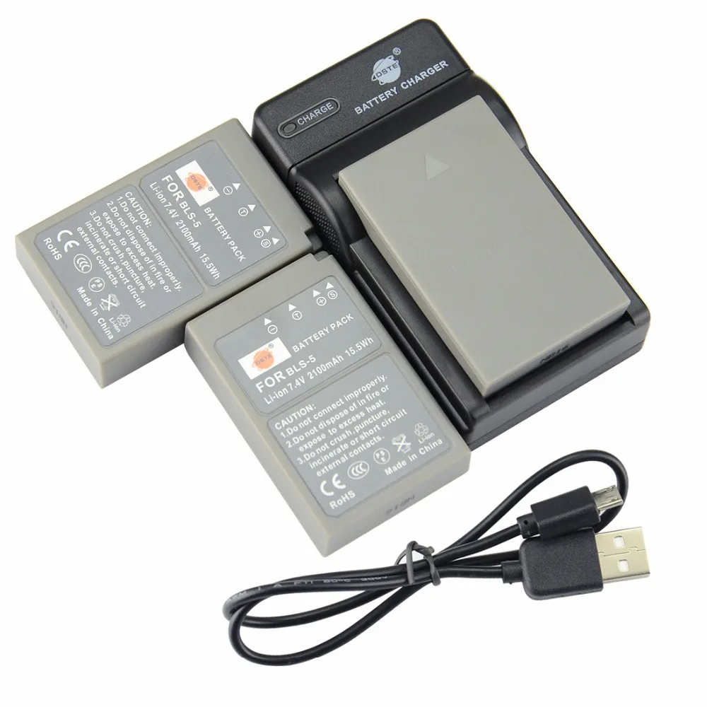 

DSTE 3PCS PS-BLS5 BLS-5 Li-ion Battery with USB Port Charger for Olympus E-420 E-450 E-600 E-620 E-P1 E-PL1 E-PLE15 E-PM1