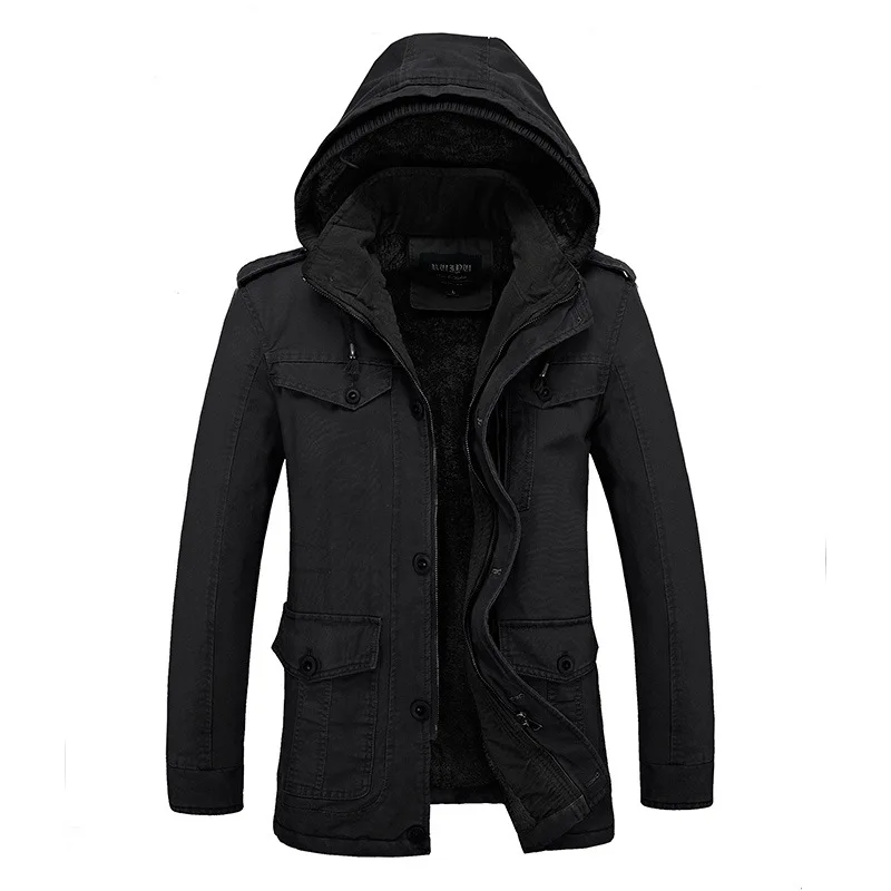 

2017 Winter Jacket Men Velvet Thick Style Warm Bomber Hoodies Cotton Jaquetas Military Male Jacket Hooded Casual Mens Coats