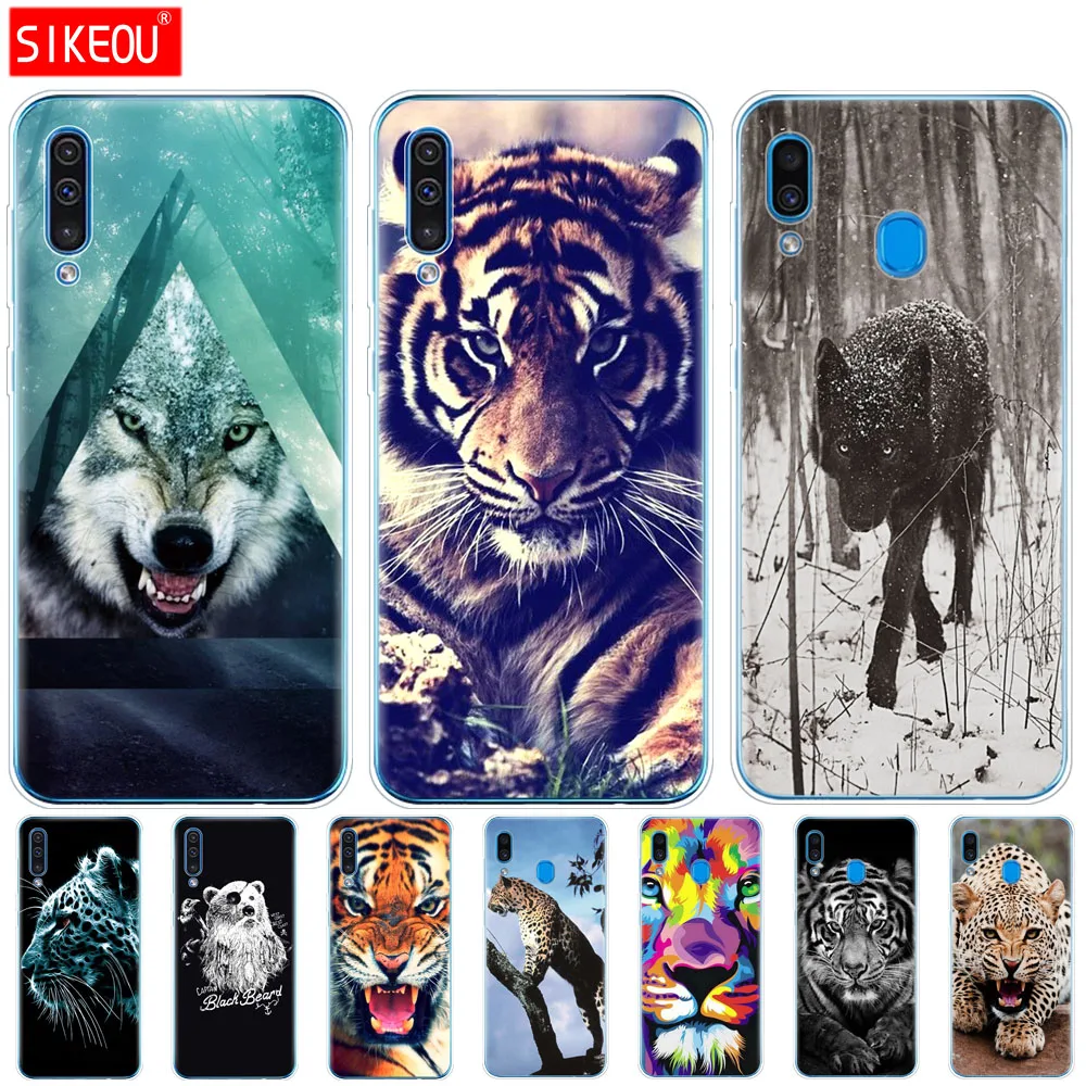 Силиконовый чехол для Samsung Galaxy A50 A10 A30 A30S A40 A70 A 50 бампер для телефона Волк тигр лев леопард медведь