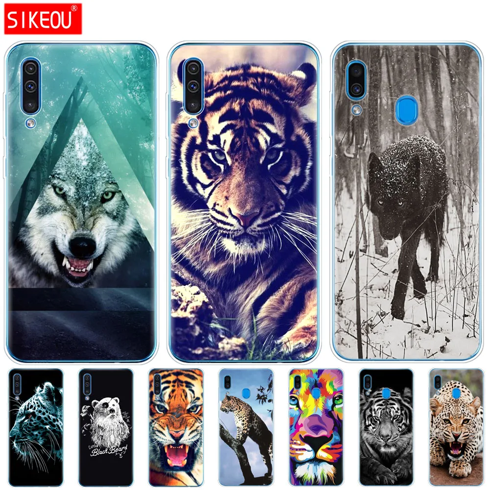 Silicone Case For Samsung A50 Case For Samsung Galaxy A50 A10 A30 A40 A70 A 50 2019 Phone Bumper wolf tiger lion Leopard bear