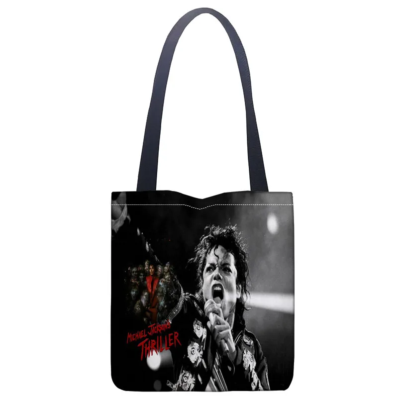 

Custom Michael Jackson printing shoulder bag canvas tote bag shopping travel book handbag custom logo